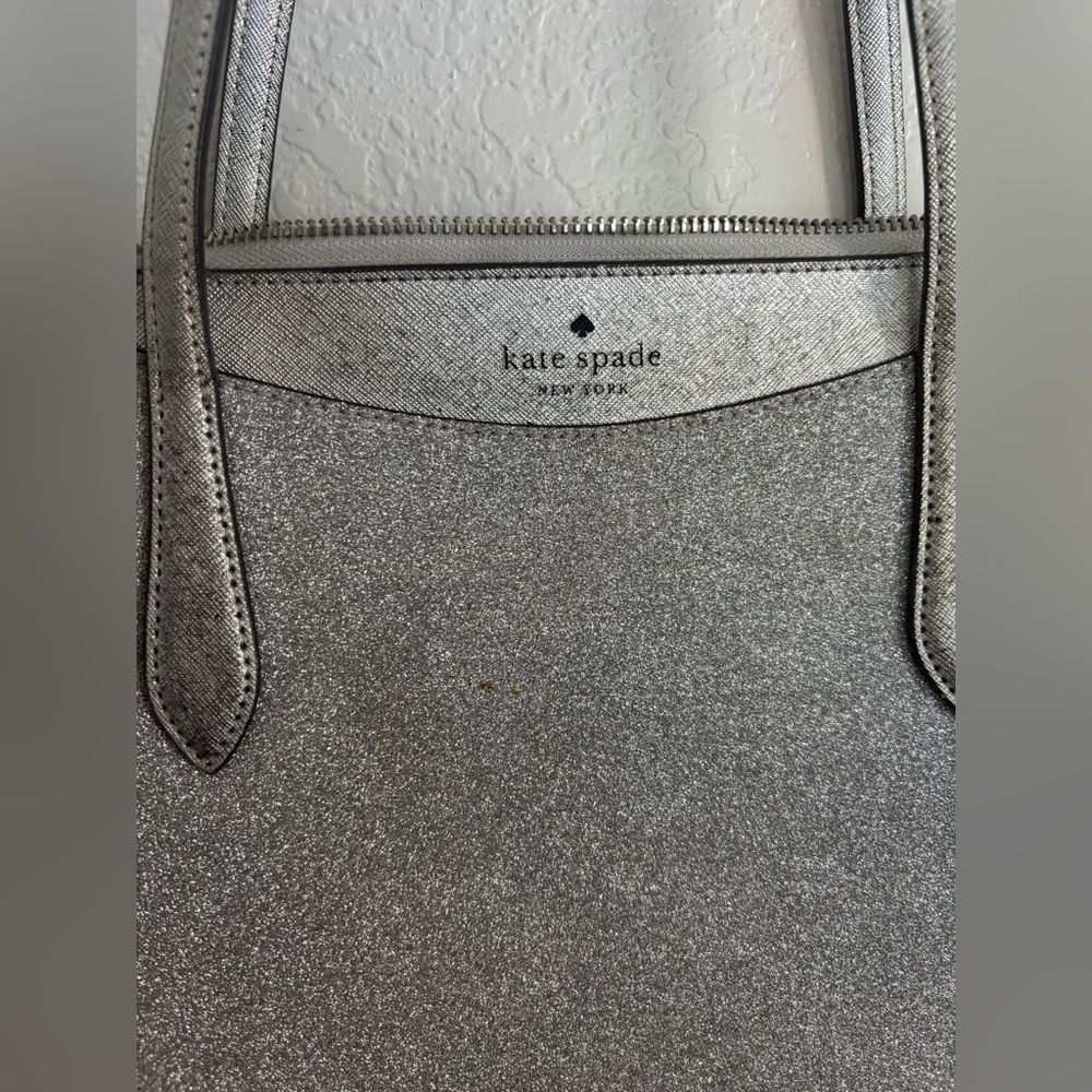 kate spade Silver Sparkle Tote with Top Zip - Picture 4 of 14